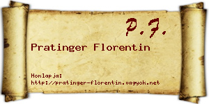 Pratinger Florentin névjegykártya